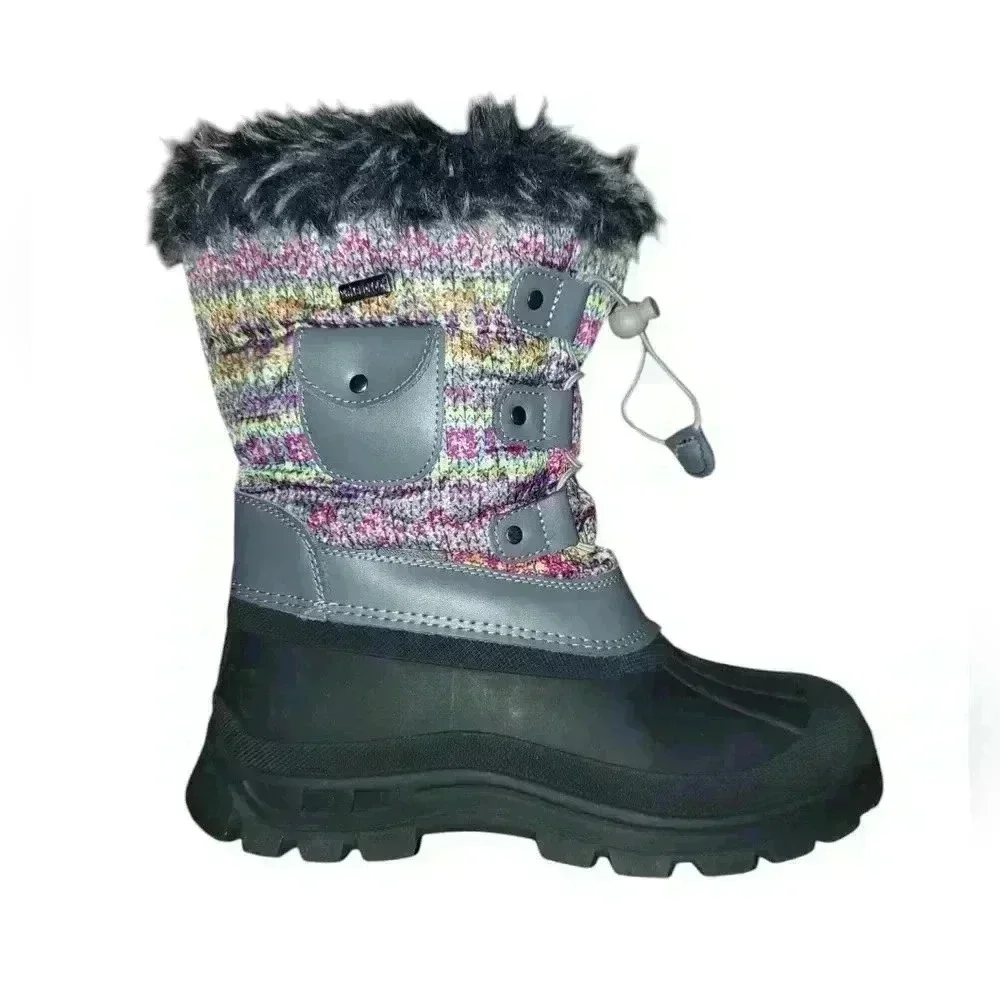 Like New Kids Waterproof Faux Fur Lined Snow Winter Boot
